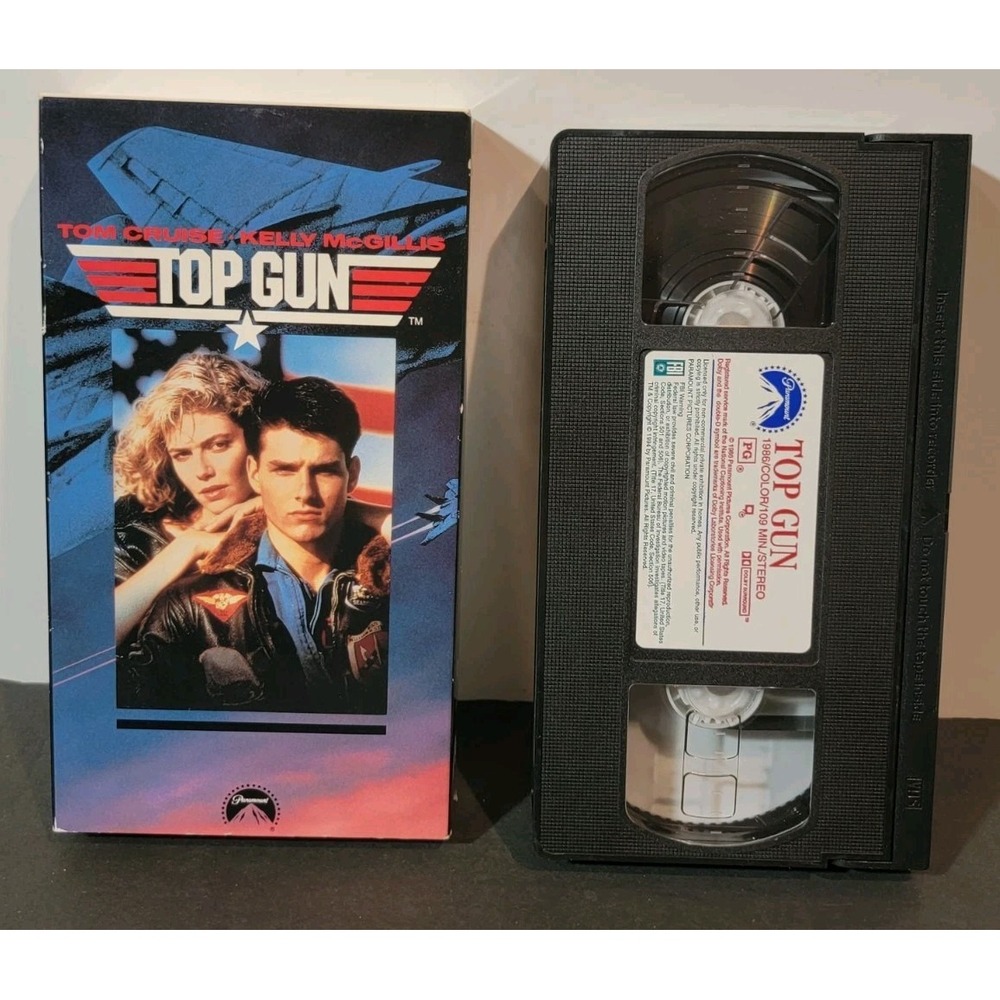 Top Gun VHS‎ Tape 1986 Tom Cruise, Kelly McGillis Paramount Pictures Tested